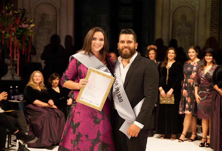 Happy: Die Gewinnerin Lisa-Marie Becker ist das erste Curvy Model by Ulla Popken. Semih Yüksel ist Real Man by JP 1880