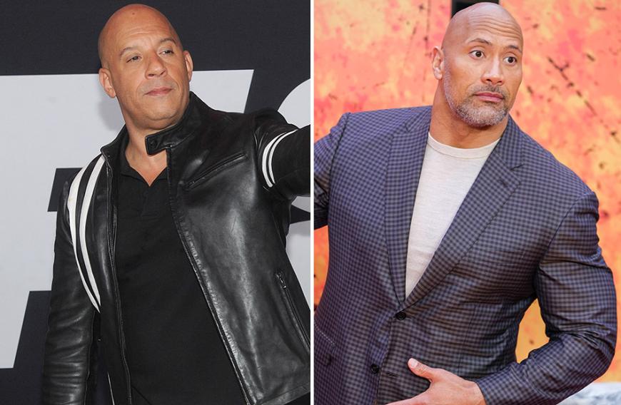 Vin Diesel (l.) vs. The Rock (r.): Während der Dreharbeiten zu den