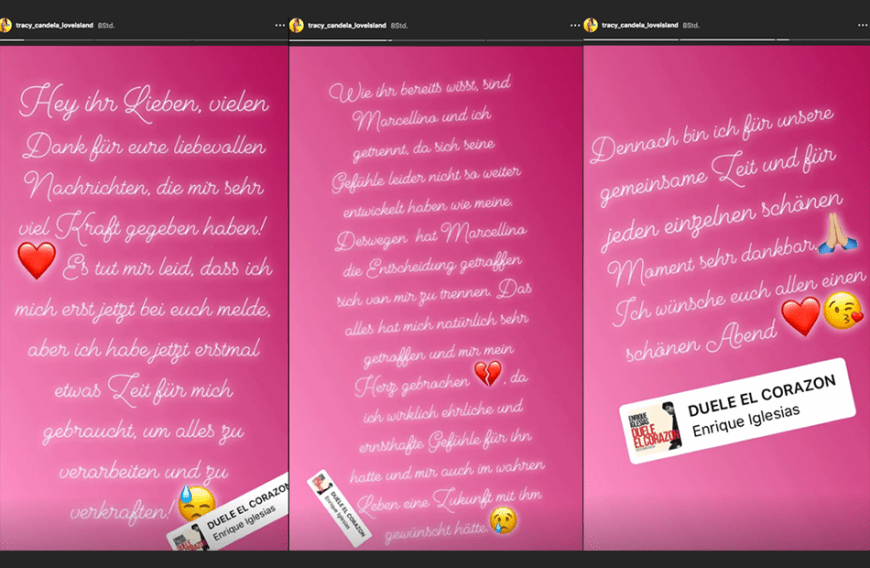 Im Trennungs-Statement der „Love Island“ -Gewinnerin wird deutlich, dass sie sehr unter dem Liebes-Aus leidet.