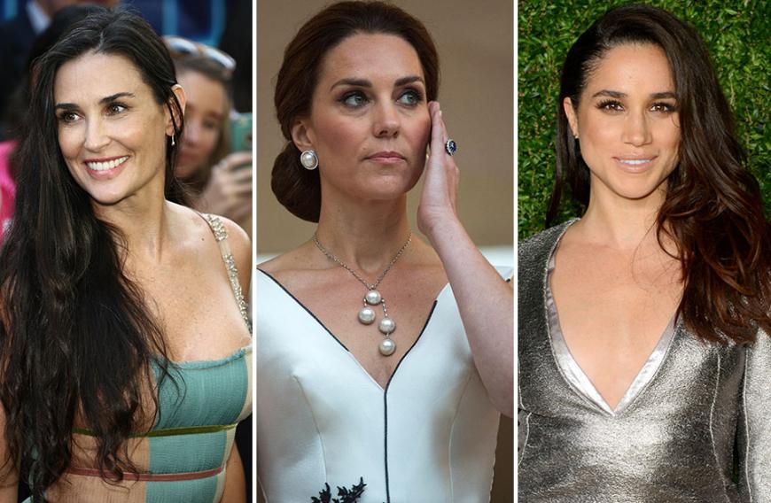 Oh ouh! Laut Medienberichten hat Demi Moore ein Auge auf den kleinen Bruder von Herzogin Kate (2.v.l.) geworfen. Was die wohl dazu sagen würde? Mit dem neusten Hollywood-Star in ihrer Familie scheint es ja eher zu kriseln. Herzogin Meghan (r.), die vorher als Serienstar in den USA tätig war, und Catherine ecken immer wieder an.