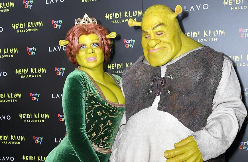 Heidi Klum und Tom Kaulitz verkleideten sich als Prinzessin Fiona und Shrek aus dem gleichnamigen Film.