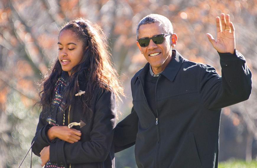 Malia und Papa Barack: Meistens sieht man die beiden ausgelassen rumalbern.