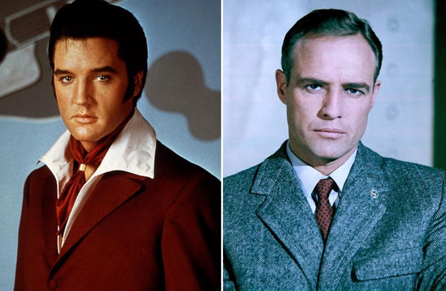 Marlon Brando (r.) und der