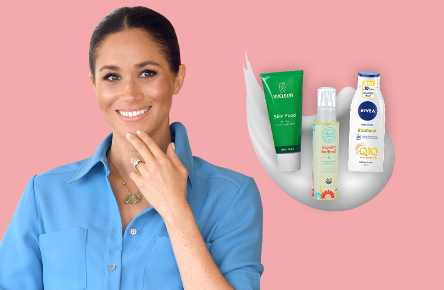 Herzogin Meghan schwört auf eine Drogerie-Bodylotion für schöne, straffe Haut.