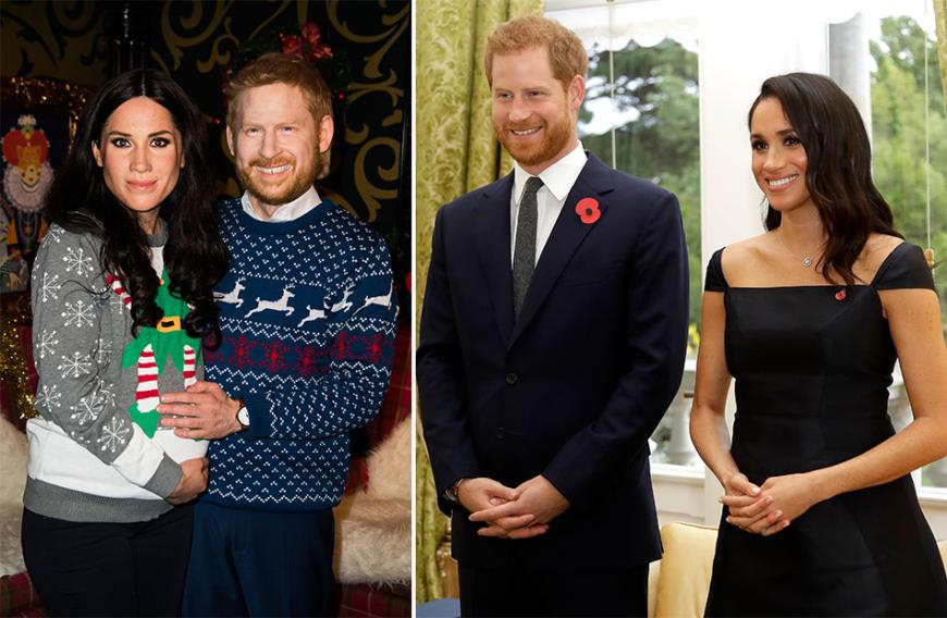 Das Madame Tussauds in Berlin präsentiert die Wachsfiguren des royalen Liebespaars Harry & Meghan.