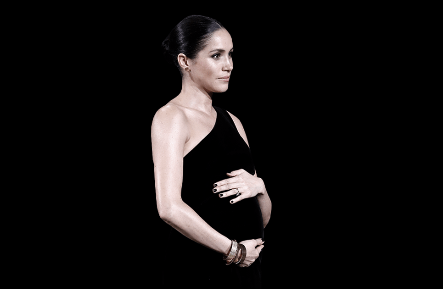 Bei den Fashion Awards 2018 in London hatte Meghan einen Überraschungsauftritt – und umklammerte ihre Babykugel.
