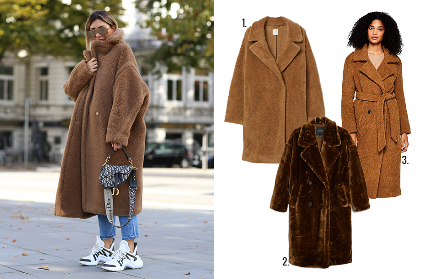 Influencerin Aylin Koenig kombiniert ihren Teddy Coat von Max Mara lässig zu Jeans und Sneakern.
