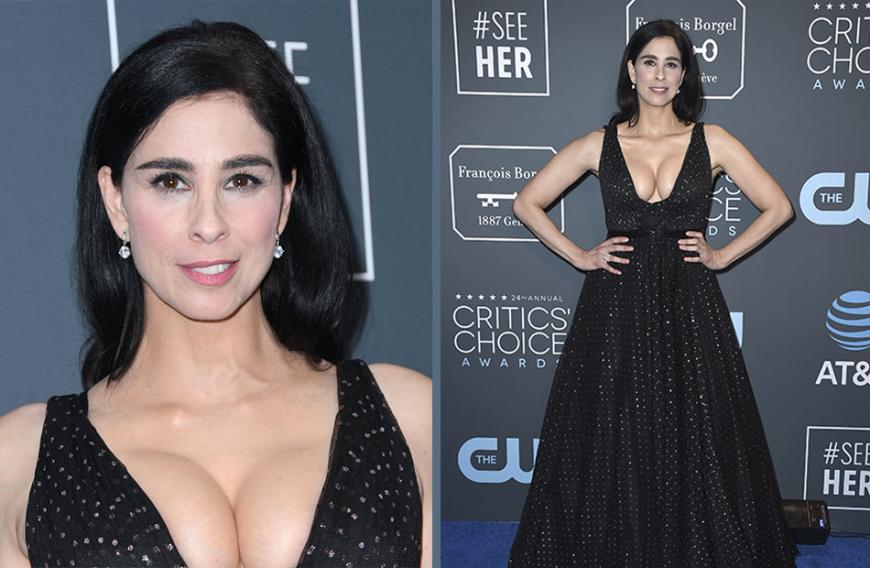 Uhlalala! Komikerin Sarah Silverman zeigte bei den 14. Critics' Choice Awards in Santa Monica, was sie hat. In einem schicken schwarzen Dress pushte sie ihre Oberweite so hoch, dass alle Blicke auf ihre Dekolleté gerichtet waren.