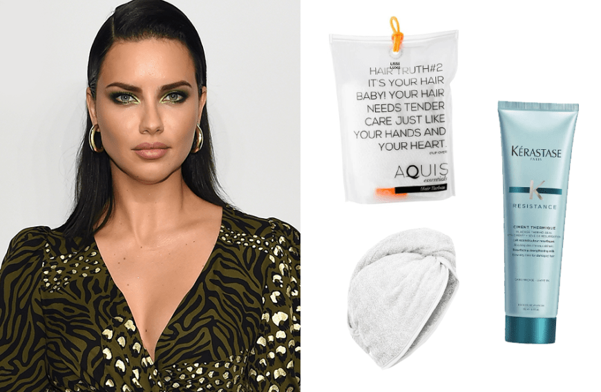 Der ultimative Tipp von Adriana Lima: Eine Pflege über Nacht unter einem Turban einwirken lassen.