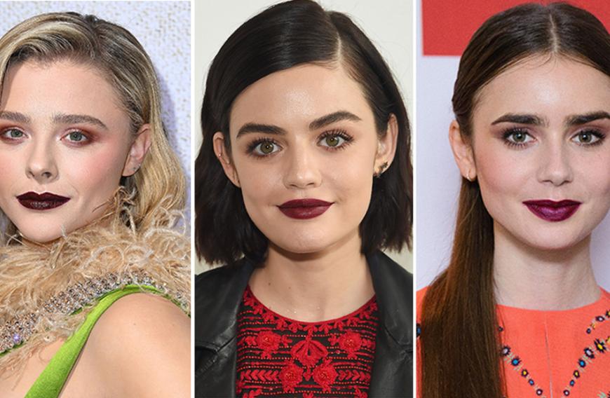 Alles dreht sich um die Farbe Rot – auf den Lippen ist der Ton besonders sexy. Wir zeigen dir, wie unter anderem (v.l.) Lucy Hale, Chloe Grace Moretz und Lily Collins den Look in Szene setzen!