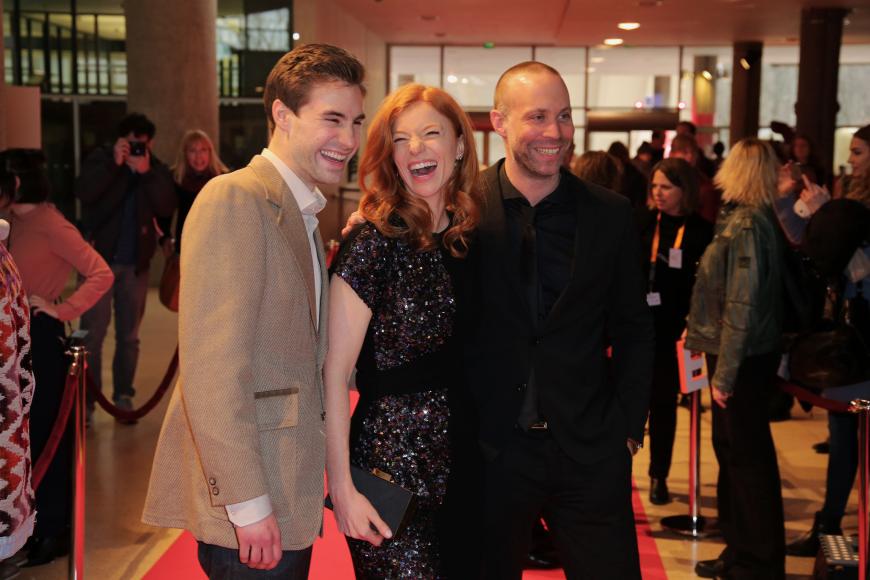 Lustiges Schauspieler-Trio auf der Berlinale: Jeremy Mockridge, Marleen Lohse und Erik Schmitt (v.l.)