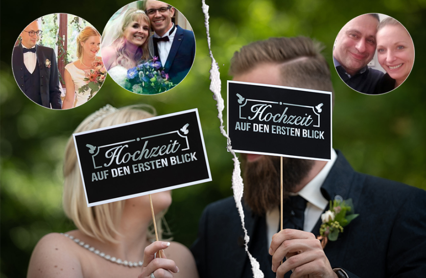 Trennungs-Schock bei "Hochzeit auf den ersten Blick": Wie jetzt bekannt wurde, sind Sascha & Kim, Sandra & Sebastian und sogar Nane und Damian (v.r.) wieder getrennt! Doch das ist nicht alles ... 
