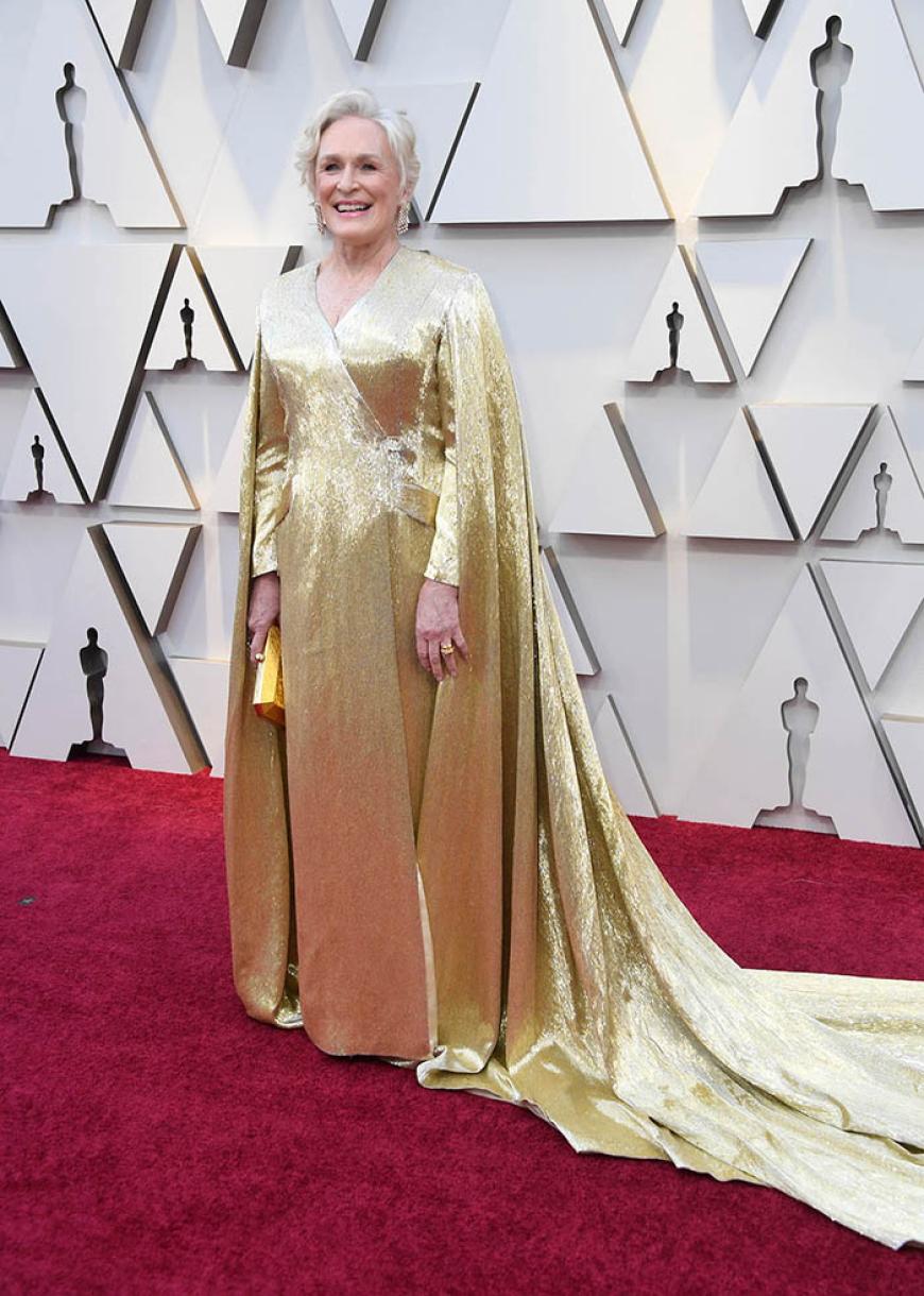 Hollywood-Diva Glenn Close machte mit ihrer Gold-Robe dem Oscar Konkurrenz.