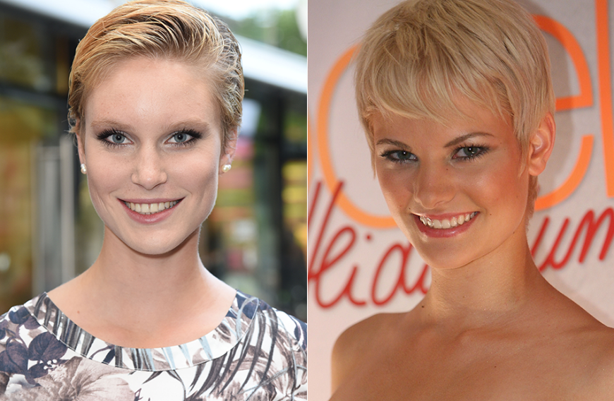 Auch Kim Hnizdo (links) und Jennifer Hof (rechts) bekamen einen ähnlichen Haarschnitt verpasst und gewannen am Ende ihre Staffel.