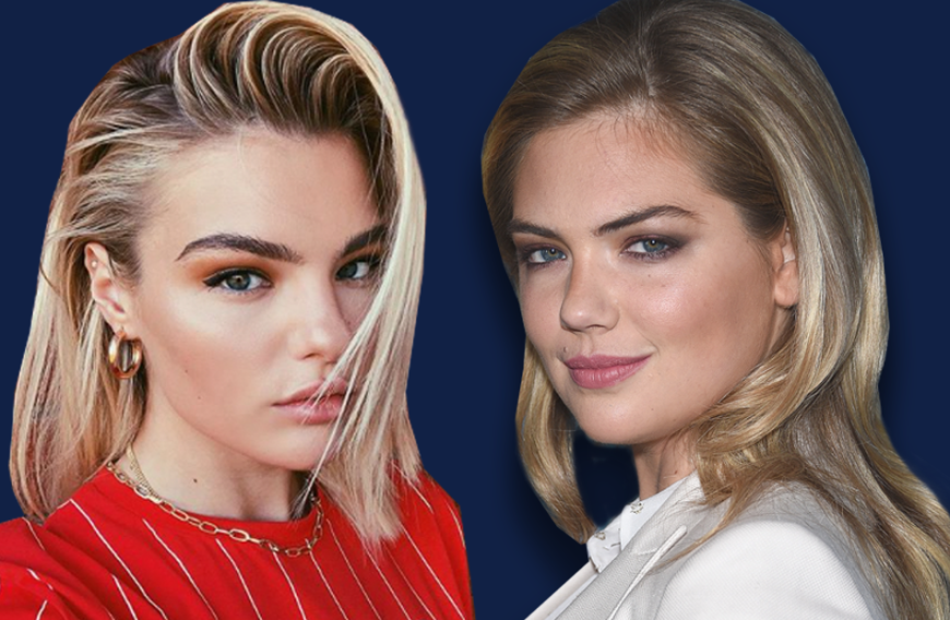 Wie krass! Sarah (l.), Kandidatin der 14. GNTM-Staffel, sieht Model Kate Upton (r.) zum Verwechseln ähnlich.