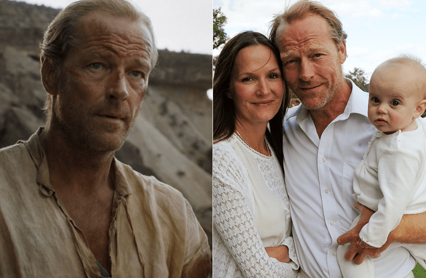 Während Sir Jorah unglücklich in seine Königin Daenerys Targaryen verliebt ist, schwebt Iain Glen seit 2005 mit der Schauspielerin Charlotte Emmerson auf Wolke 7. Die gemeinsame Tochter kam im September 2007 zur Welt.