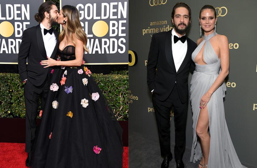 Outfitwechsel bei Heidi! Während Tom seinem schwaren Anzug treu blieb, wechselte die Model-Mama bei den Golden Globes am siebten Januar 2019 für die After-Show-Party extra in ein freizügigeres Kleid. Tom war von seiner Verlobten mit Sicherheit in beiden Outfits begeistert.