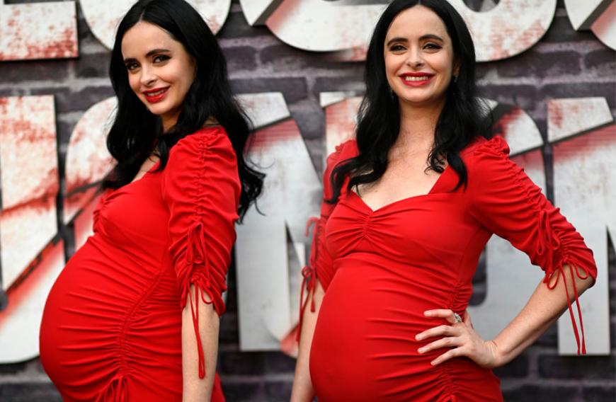 Eine Babykugel gehüllt in einen Traum aus Rot! An Schauspielerin Krysten Ritter, beim Screening für die dritte Staffel der Netflix-Erfolgsserie