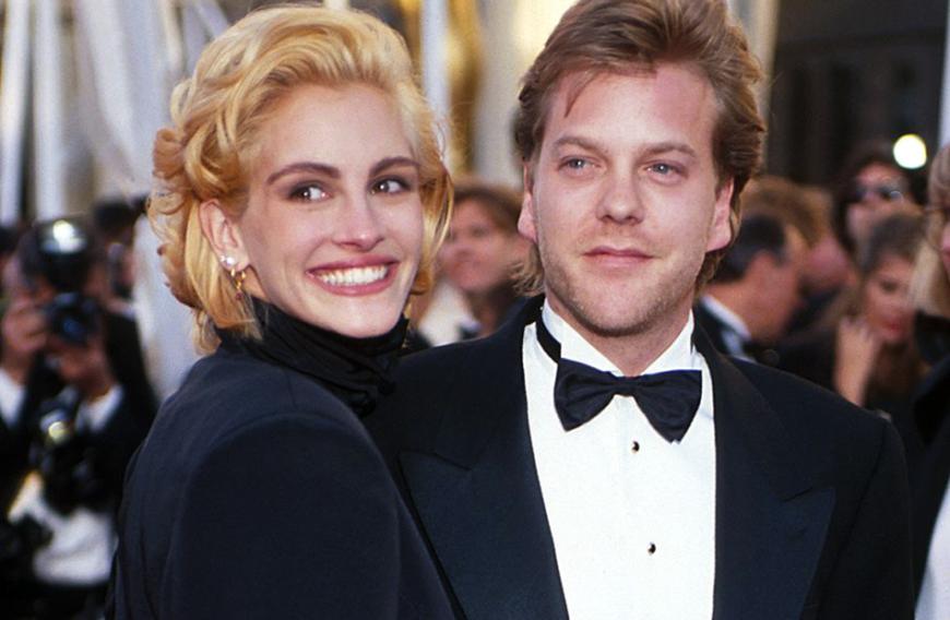 Julia Roberts und Kiefer Sutherland (1989 - 1991)
Filmreifes Liebes-Aus: Drei Tage vor der geplanten Hochzeit 1991 bekam Julia kalte Füße. Kiefer konnte ihr erst 15 Jahre später verzeihen.