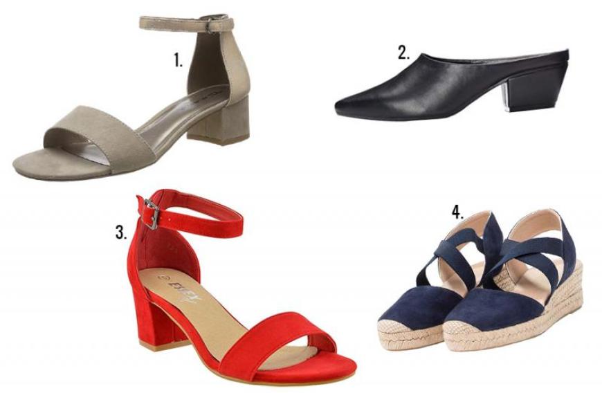 Und in puncto Schuhe sind schlichte Sandalen oder Mules ideal, wie diese hübschen Modelle zeigen.
1. Tamaris