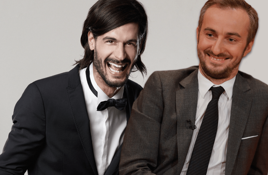 Rosenfake? Einige Zuschauer sind sich sicher: Kandidat Harald (l.) wurde von Jan Böhmermann (r.) in das