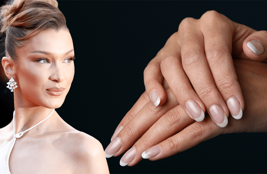 Dank Bella Hadid feiert der 90er-Nageltrend French Nail sein Comeback. Und du kannst ihn dir ganz einfach in 5 Schritten zu Hause lackieren. 