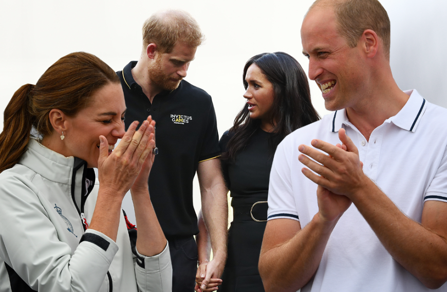 Herzogin Kate (l.) und Prinz William (r.) lachen sich ins Fäustchen.