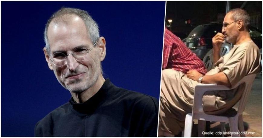 Der rechte Mann sieht dem verstorbenen “Apple“-Mitbegründer zum Verwechseln ähnlich.