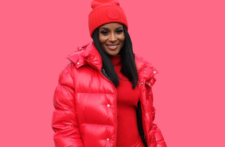 Sängerin Ciara entschied sich für einen All-over-Red-Look.
