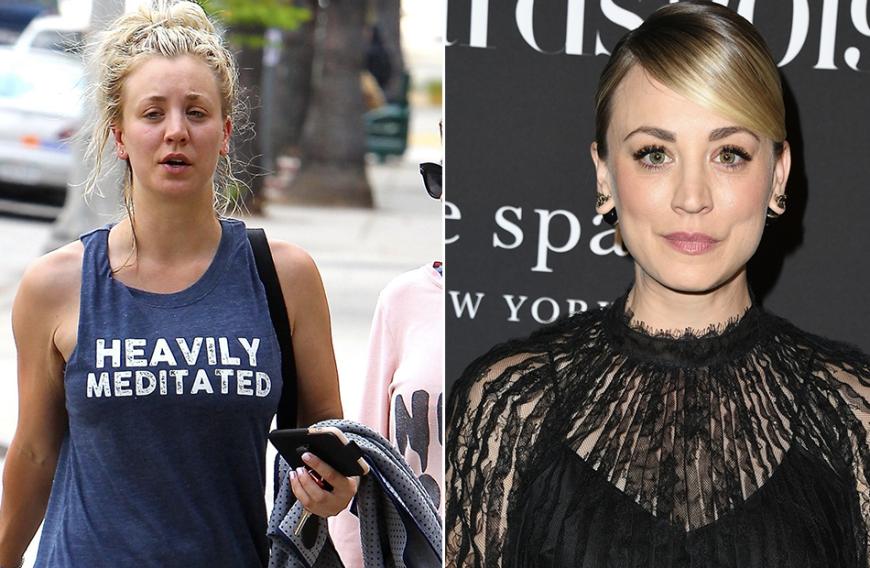 Und Kaley Cuoco kennt einen genialen Trick, um Augenschatten zu kaschieren.