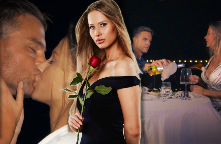 Für Leah Marie ging es beim Einzeldate heiß her: Bachelor Sebastian und die Blondine küssen sich.