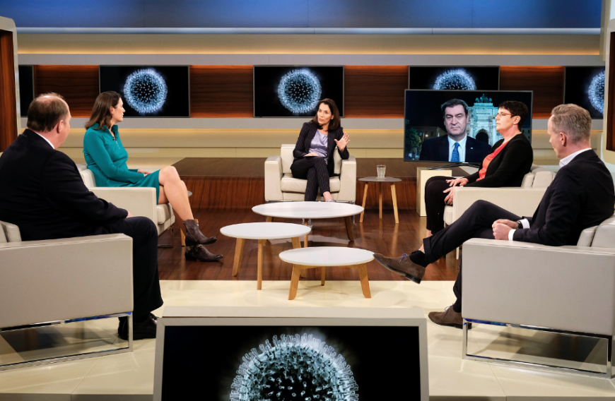Auch CDU-Politiker Helge Braun, Virologin Melanie Brinkmann und Sebastian Fiedler, Bundesvorsitzender des Bundes Deutscher Kriminalbeamter, diskutierten als Gäste mit.