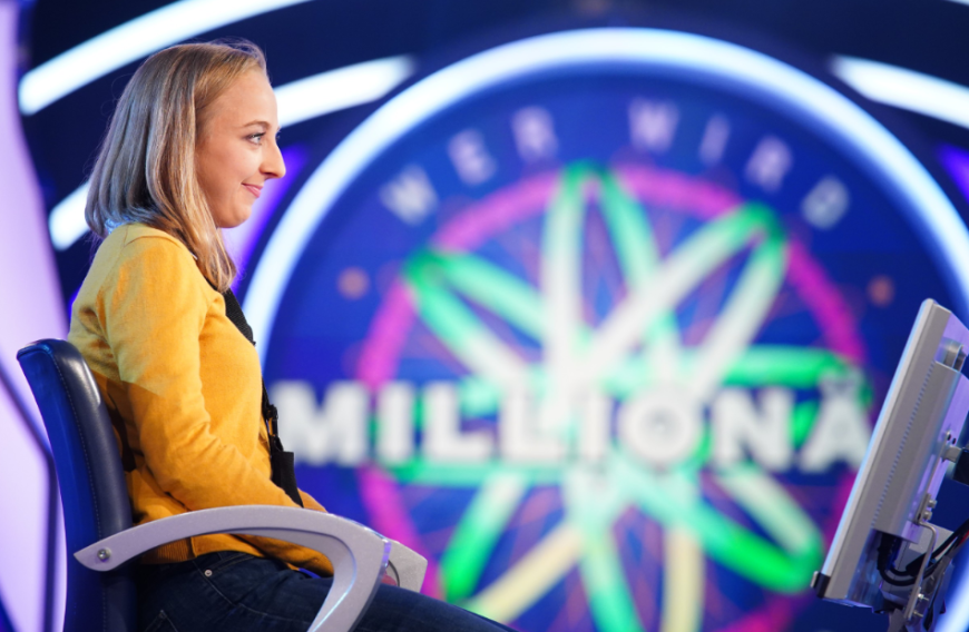 In nur 1,4 Sekunden schaffte es Melanie Schulz auf den Stuhl bei Günther Jauch ...