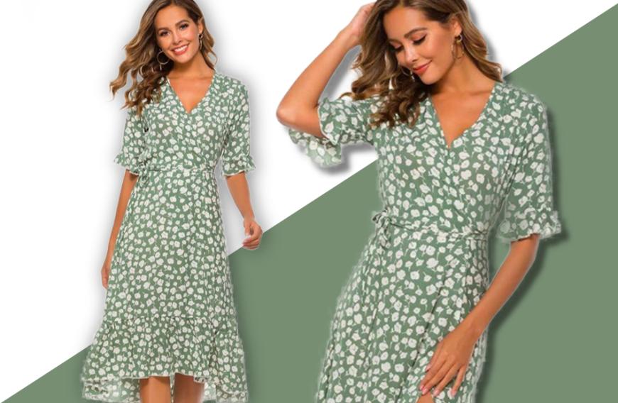 … dieses niedliche Dress von URIBAKY hat nicht nur einen ähnlichen Schnitt wie das romantische Blümchenkleid von Herzogin Kate, sondern das hübsche Fashion-Pierce ist auch noch in drei Farben und zum Hammer-Preis von ca. 9,60 Euro erhältlich!