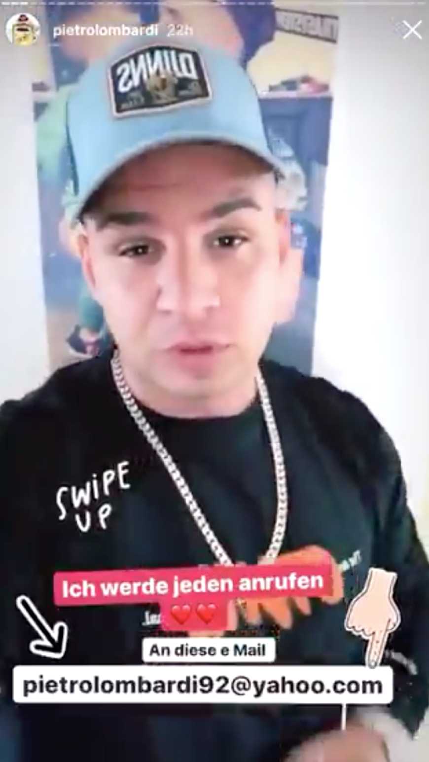 Bei Instagram rief er seine Fans dazu auf, seine neue Single