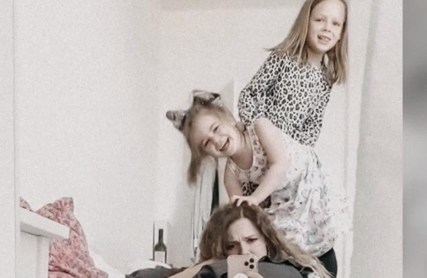 ... auch ihre Töchter Miley und Juna hatten große Angst!