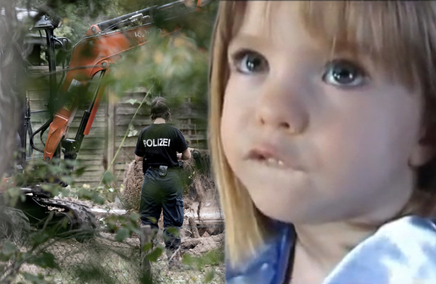Polizeibeamte durchsuchen seit Dienstag, 28. Juli, eine Kleingarten-Parzelle in Verbindung mit dem Fall Maddie McCann.