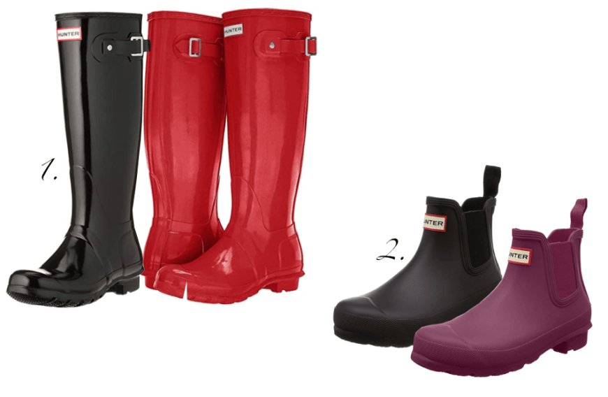 Die Gummistiefel von Hunter sind super-gefragt. Die gibt es in unterschiedlichen Modellen:
1. Hunter