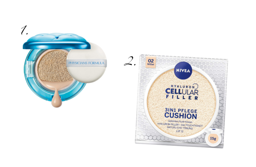 Kleine Fältchen werden mit einer Pflege Cushion kaschiert:
1. Physicians Formula