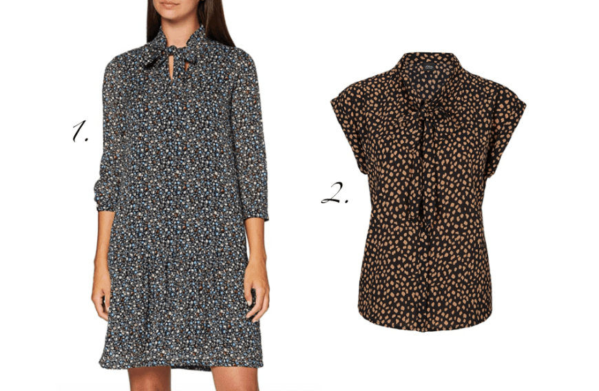 Für einen romantisch-verspielten Country-Look sind Fashion-Pieces mit Schluppen, also Schleifen, perfekt! Diesen Herbst zieren die Schluppen unsere Kleider und Blusen. Besonders süß sind Kleidungsstücke mit Mustern.
1. Marc' O'Polo