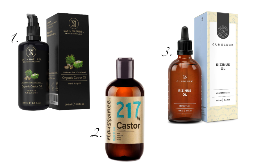 Das Model schwört auf Rizinusöl! Hier sind unsere 3 Must-haves:
1. Satin Naturel