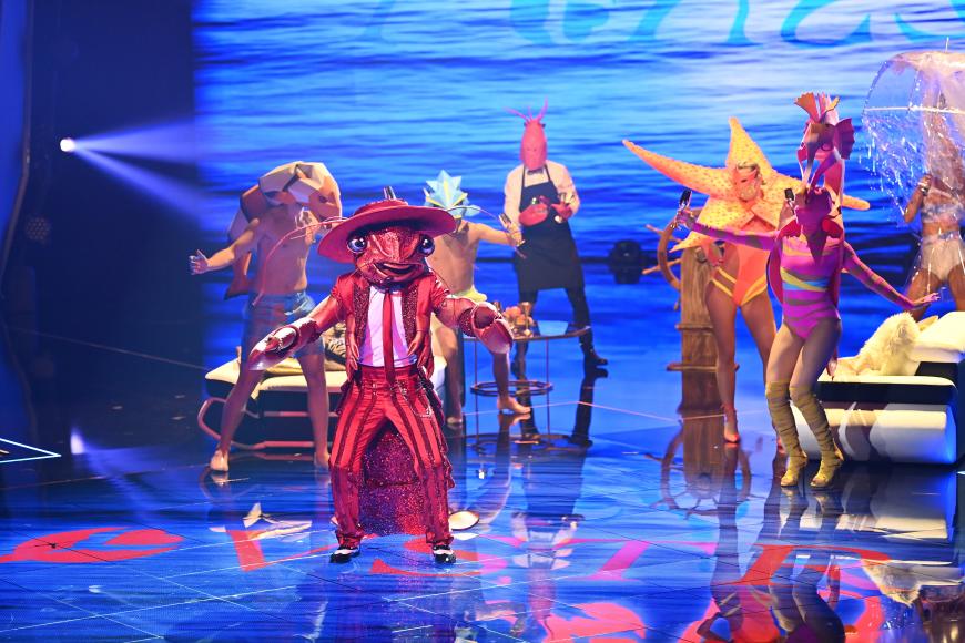 Party-Animal: In Show 1 performte der Hummer "Welcome to St. Tropez". Viele User sind sich sicher, dass sich "Let's Dance"-Prodi Massimo Sinato unter dem Kostüm verbirgt. Aber auch Robert Geiss liegt weit vorne. Was tippst du? Stimme unten im Artikel ab!