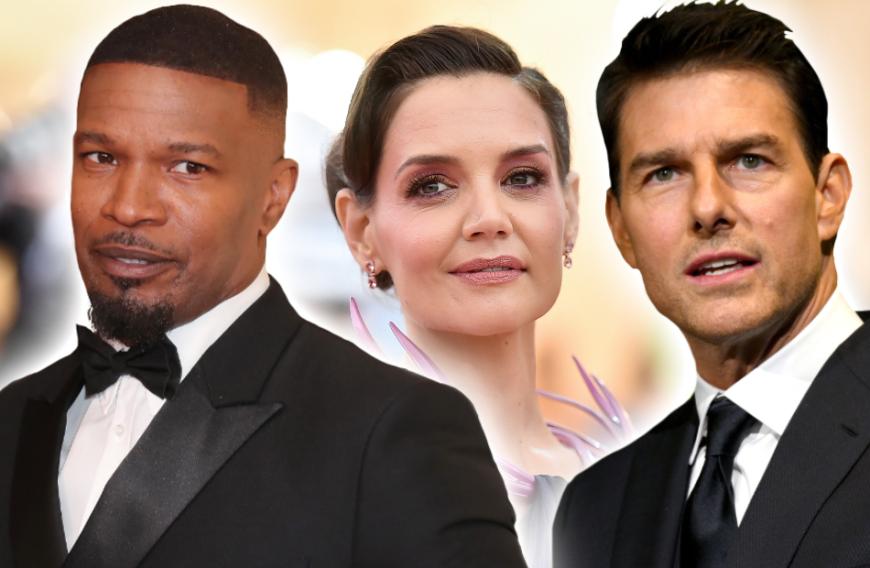 Alle sollen sehen, wie happy Katie Holmes aktuell ist – vor allem wohl ihre Ex-Lover Jamie Foxx (l.) und Tom Cruise.
