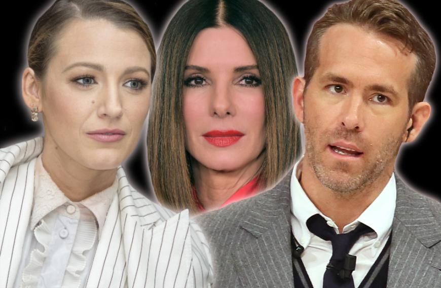 Zwischen Ryan Reynolds und seine Frau Blake Lively (l.) herrscht Eiszeit! Der Grund: Sandra Bullock (M.) ...