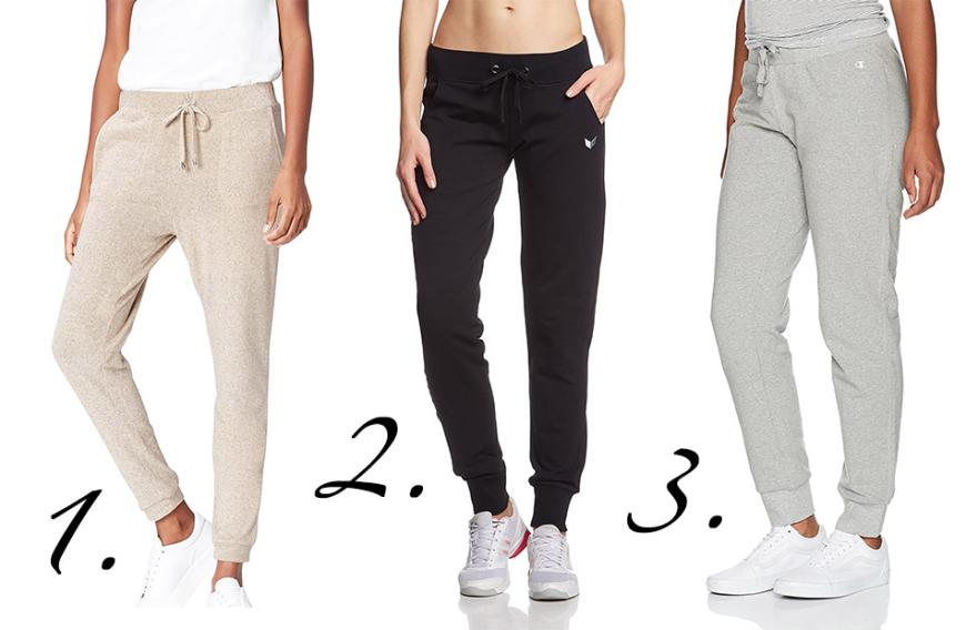 1. find. - Beige Jogginghose, hier kaufen ab ca. 24 Euro
2. Erima - Schwarze Sweathose, hier kaufen ab ca. 20 Euro
3. Champion - Graue Sporthose, hier kaufen ab ca. 30 Euro