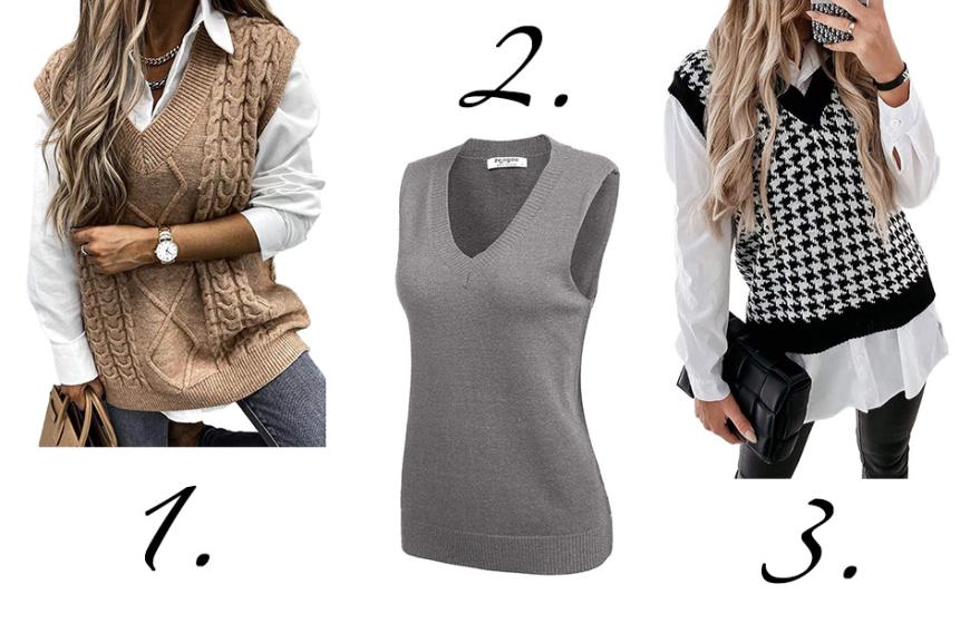 1. Aleumdr - Strick Pullunder, hier kaufen ab ca. 24 Euro
2. Zeagoo - Grauer Pullunder, hier kaufen ab ca. 20 Euro
3. Elegancity - Strick Pullunder, hier kaufen ab ca. 25 Euro