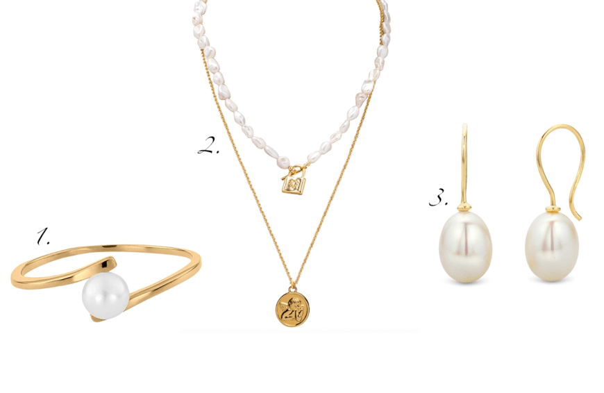 Perlen mit Gold-Akzenten sind ein Schmuck-Trend 2021:
1. Heideman