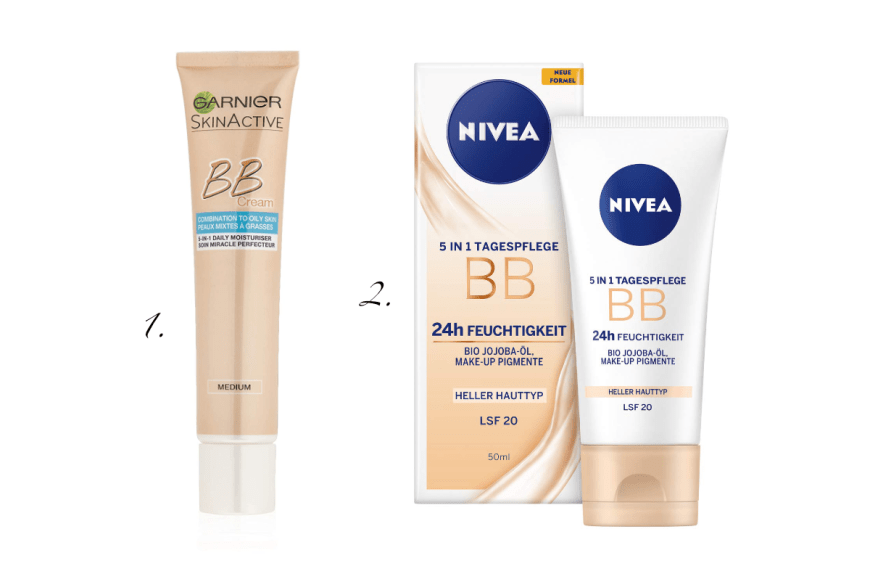 Diese BB-Creams aus der Drogerie sind auch gut:
1. Garnier
