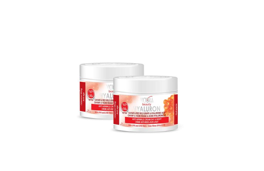 Ein effektives Mittel ist die ″Anti-Wrinkle Cream Day & Night″ von Victoria Beauty, die laut Hersteller alle Anzeichen der Hautalterung effektiv reduziert.