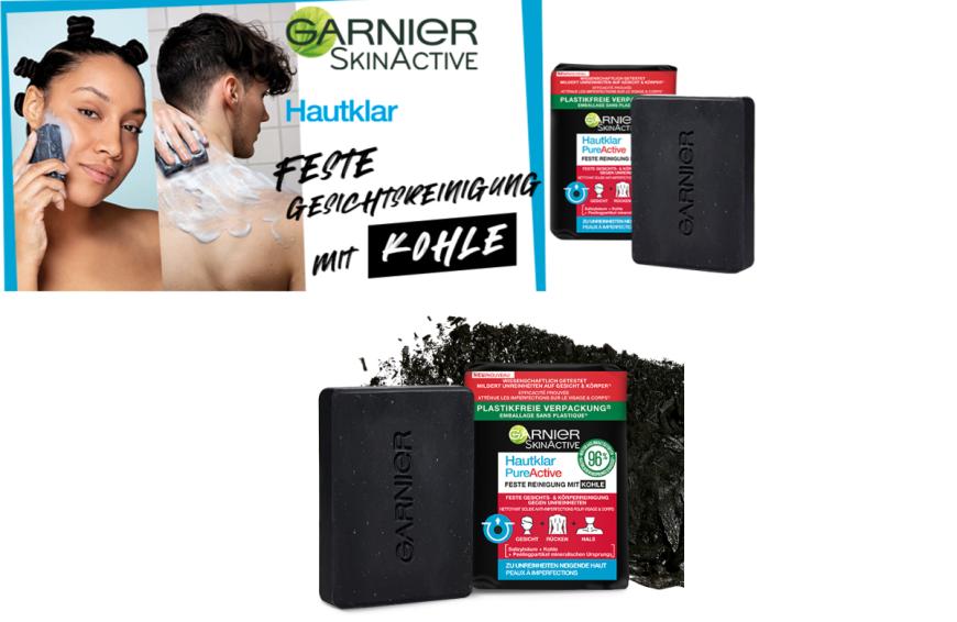 No more skin drama. Mit der festen Reinigung von Garnier Hautklar reinigst du deine Haut intensiv im Gesicht, Hals und auch am Rücken. Die besondere Formel mit Kohle, Salizylsäure und Peelingpartikeln reinigt und mattiert deine Haut und klärt die Poren. Unreinheiten sind bereits nach einer Woche gemildert*. Und das Beste ist, die feste Reinigung kommt in einer plastikfreien Verpackung**. Sag bye, bye zu Unreinheiten! Neugierig geworden? Dann erfahre hier mehr: https://www.garnier.de/gesichtspflege/gesichtspflege-marken/hautklar/feste-reinigung
*Wissenschaftlicher Test, 55 Teilnehmer, Anwendung 1 mal täglich.
**Ausgenommen der Klebstoff zum Versiegeln des Papiers
